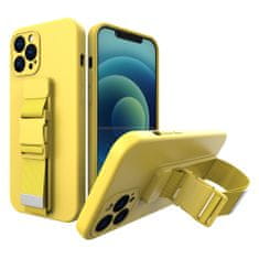 slomart rope case gel etui z vrvico za verižico torbica za vrvico iphone 13 mini rumena