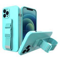 slomart rope case gel etui z vrvico za verižico torbica za vrvico za iphone 11 pro svetlo modra