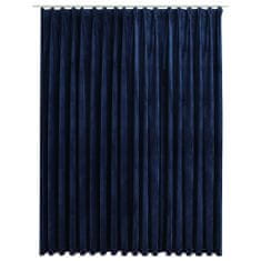 Greatstore Zatemnitvena zavesa z obešali žametna temno modra 290x245 cm