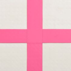 Vidaxl Napihljiva gimnastična podloga s tlačilko 800x100x20 cm roza