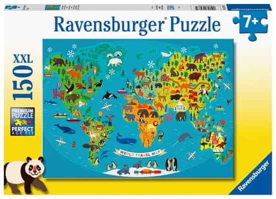 Ravensburger Ravensburger Sestavljanka Zemljevid živalskega sveta (150-delna)