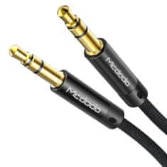 Mcdodo MCDODO STRONG AUX MINI JACK 3,5 MM KABEL 1,2 M ČRNA PLETENICA CA-6640