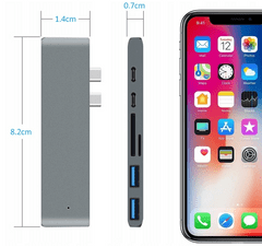 CO2 Adapter za računalnik CO2, vozlišče 7v1 za Apple, za MacBook Pro / Air Retina, vesoljsko siva CO2-0118