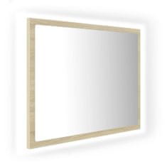 Vidaxl LED kopalniško ogledalo sonoma hrast 60x8,5x37 cm iverna pl.