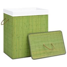 Vidaxl Košara za perilo iz bambusa zelena 100 L