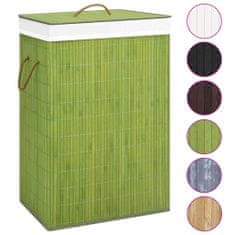 Vidaxl Košara za perilo iz bambusa zelena 72 L