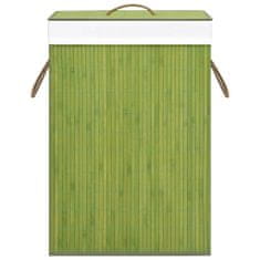 Vidaxl Košara za perilo iz bambusa zelena 72 L
