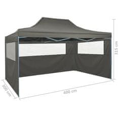 Vidaxl Profesionalen zložljiv šotor za zabave 3 stranice 3x4 m jeklo