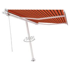 Vidaxl Prostostoječa avtomatska tenda 300x250 cm oranžna/rjava