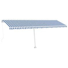 Vidaxl Prostostoječa ročno zložljiva tenda 600x300 cm modra/bela