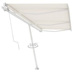 Vidaxl Prostostoječa avtomatska tenda 600x350 cm krem