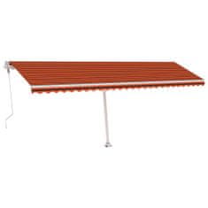 Vidaxl Avtomatska tenda LED + senzor 600x350 cm oranžna/rjava