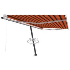 Vidaxl Prostostoječa avtomatska tenda 400x300 cm oranžna/rjava