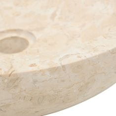 Vidaxl Kopalniška omarica z umivalnikoma iz krem marmorja
