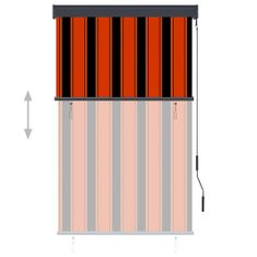 Vidaxl Zunanje rolo senčilo 100x250 cm oranžno in rjavo