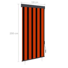 Vidaxl Zunanje rolo senčilo 100x250 cm oranžno in rjavo