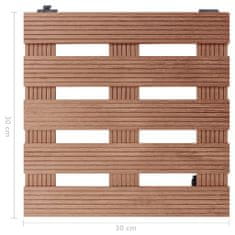 Vidaxl Voziček za rastline 4 kosi rjave barve 30x30x7,5 cm WPC