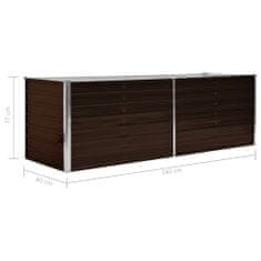 Vidaxl Visoka greda rjava 240x80x77 cm pocinkano jeklo