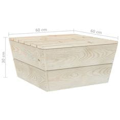 Vidaxl Vrtne mize 2 kosa 60x60x30 cm impregnirana smrekovina