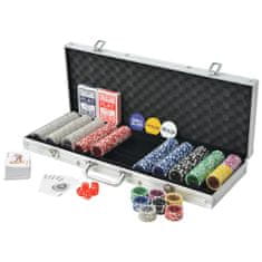 Vidaxl Poker Set s 500 Laserskimi Žetoni Aluminij