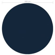 Vidaxl Plavajoča PE solarna folija za bazen 488 cm črna in modra