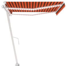 Vidaxl Avtomatska tenda LED + senzor 400x300 cm oranžna/rjava