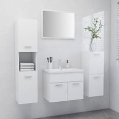 Vidaxl Komplet kopalniškega pohištva bele barve iverna plošča
