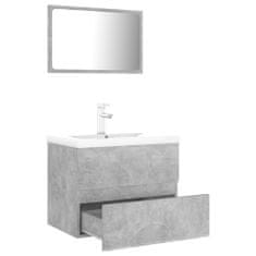 Vidaxl Komplet kopalniškega pohištva betonsko sive barve iverna plošča