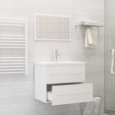 Vidaxl 2-delni komplet kopalniškega pohištva bela iverna plošča