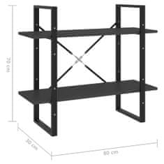 Greatstore Knjižna omara 2-nadstropna siva 80x30x70 cm iverna plošča