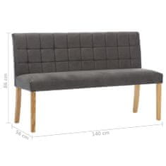 Vidaxl Klop 140 cm siv žamet