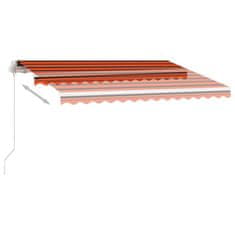 Vidaxl Prostostoječa ročno zložljiva tenda 300x250 cm oranžna/rjava