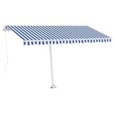 Vidaxl Prostostoječa ročno zložljiva tenda 400x300 cm modra/bela