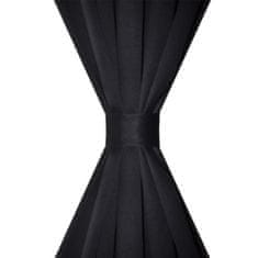 Vidaxl 2 kosa črnih zarobljenih zaves z obročki 135 x 245 cm