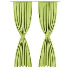 Vidaxl Zatemnitvene zavese 2 kosa dvoslojne 140x245 cm zelene barve