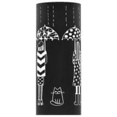 Greatstore Stojalo za dežnike z ženskim motivom iz jekla črne barve