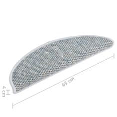 Vidaxl Samolepilne preproge za stopnice sisal 15 kosov 65x25 cm modre