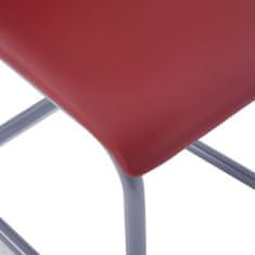 Vidaxl Nihajni jedilni stoli 6 kosov rdeče umetno usnje