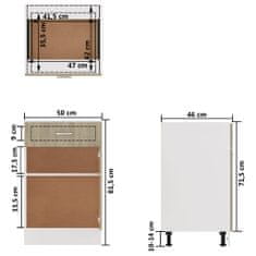 Vidaxl Spodnja omarica s predalom sonoma hrast 50x46x81,5 cm