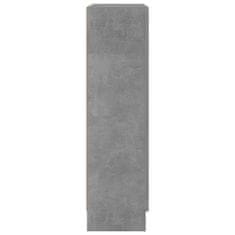 Vidaxl Vitrina betonsko siva 82,5x30,5x115 cm iverna plošča