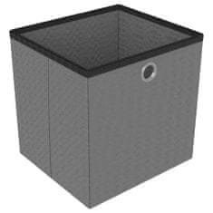 Vidaxl Regal s 6 škatlami črn 103x30x72,5 cm blago