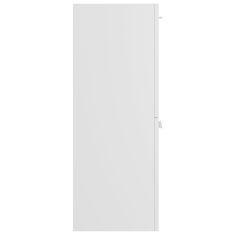 Vidaxl Kopalniška omarica visok sijaj bela 30x30x80 cm iverna plošča