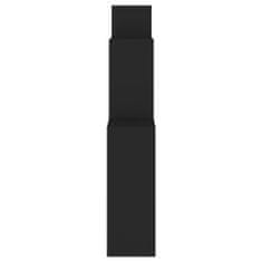 Vidaxl Stenska polica kockasta črna 80x15x78,5 cm iverna plošča