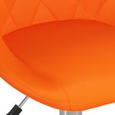 Vidaxl Vrtljivi pisarniški stol, oranžna barva, umetno usnje