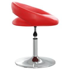 Vidaxl Vrtljivi namizni stol, rdeč, umetno usnje
