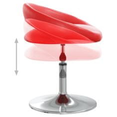 Vidaxl Vrtljivi namizni stol, rdeč, umetno usnje