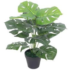 Vidaxl Umetna rastlina monstera v loncu 45 cm zelene barve