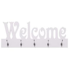 Greatstore Stenski obešalnik za plašče WELCOME bel 74x29,5 cm