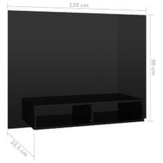 Vidaxl Stenska TV omarica visok sijaj črna 120x23,5x90 cm inž. les
