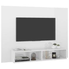 Vidaxl Stenska TV omarica visok sijaj bela 120x23,5x90 cm inž. les